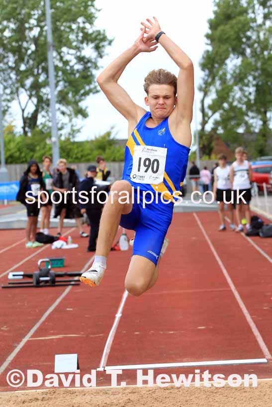 Boys Under-15s long jump, 2023 Northern Under-13s, Under-15s and Under-17s, Middlesbrough.  Photo: David T. Hewitson/Sports for All Pics